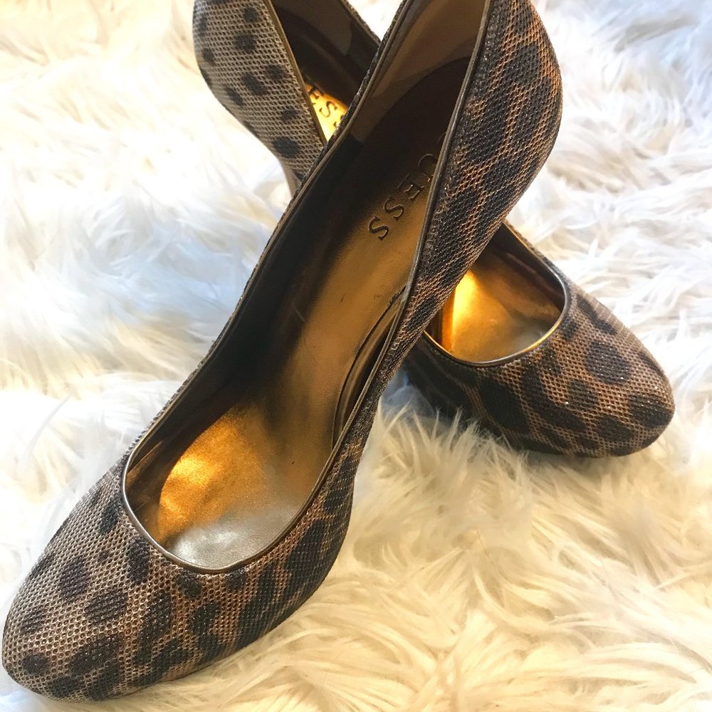 Guess leopard print heels